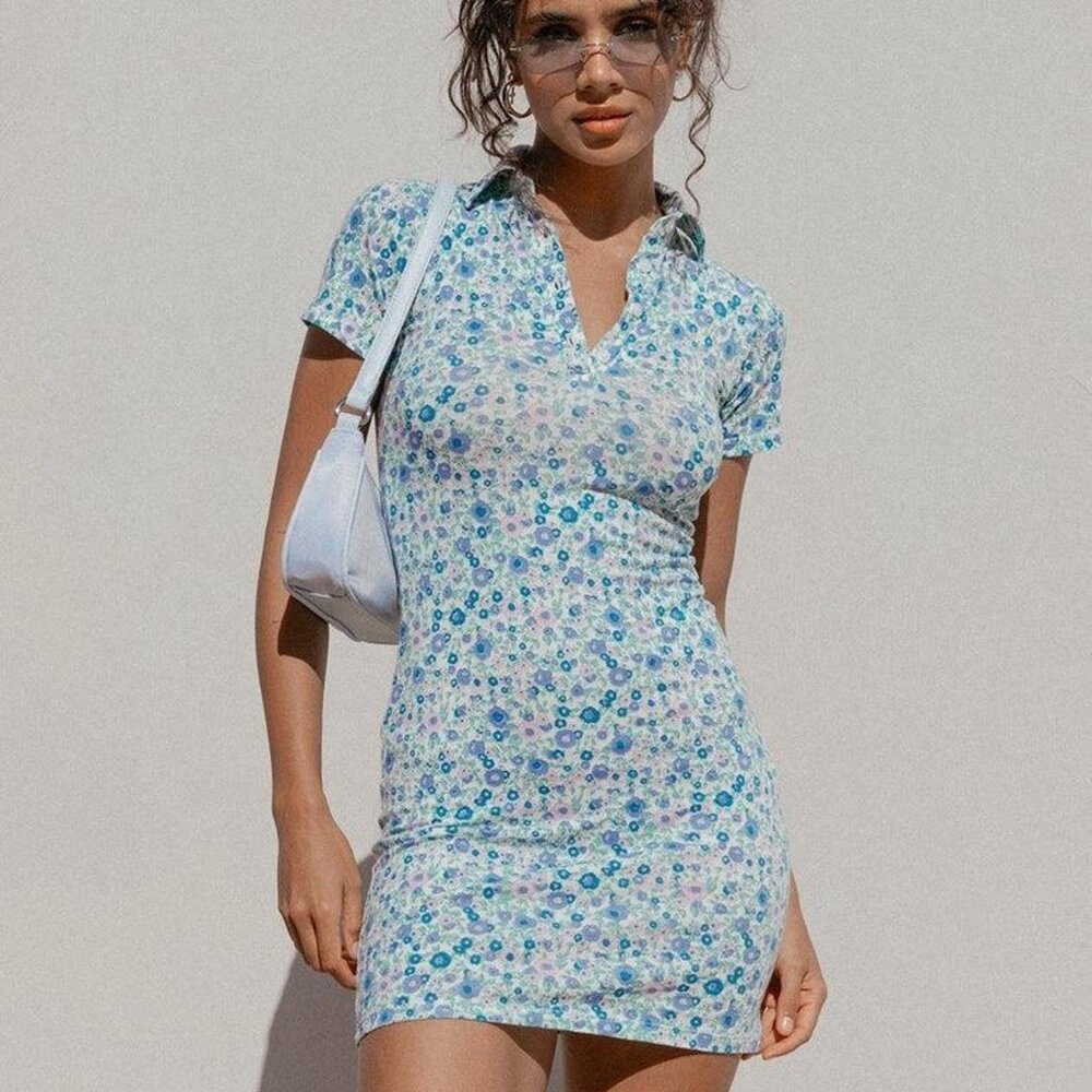 Motel floral Jeeves mini dress